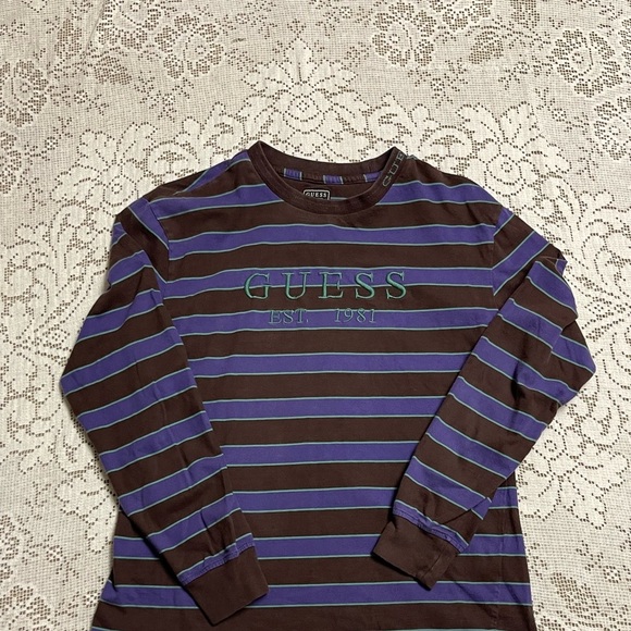 Guess stripe tee shirt long sleeve bought from pacsun size Small - Picture 1 of 3